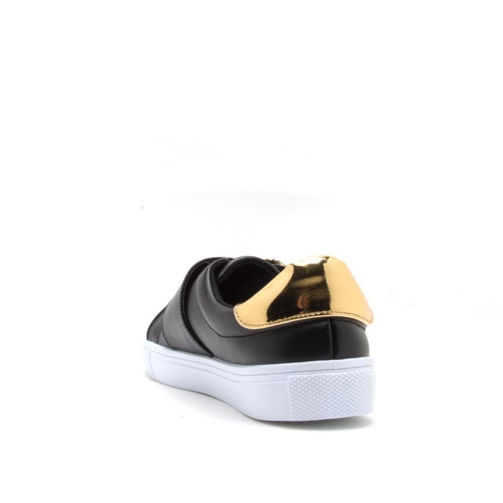 Black and Gold Embossed Sneaker - Picture 3 of 4